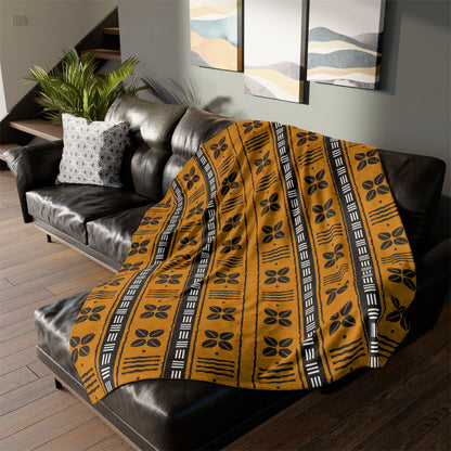 African Cowrie Shells Pattern Sherpa Blanket