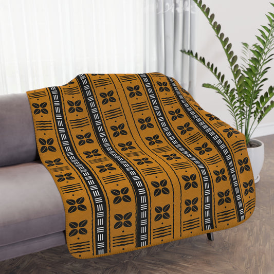 African Cowrie Shells Sherpa Blanket