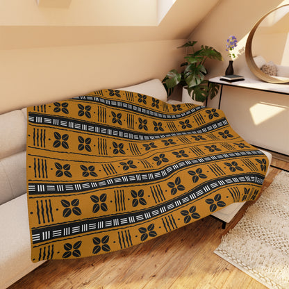 African Cowrie Shells Pattern Sherpa Blanket
