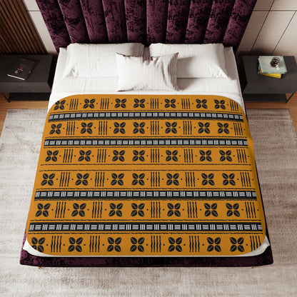 African Cowrie Shells Pattern Sherpa Blanket