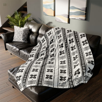 White African Cowrie Shells Sherpa Fleece Blanket