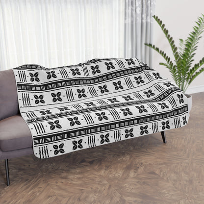 White African Cowrie Shells Sherpa Fleece Blanket