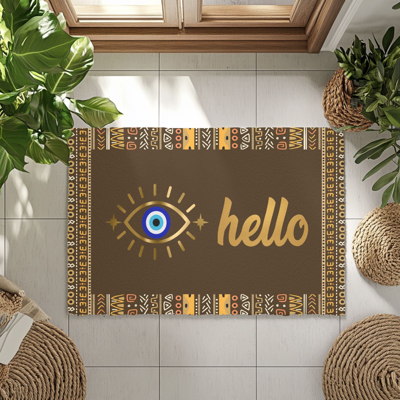 Evil Eye Hello Doormat