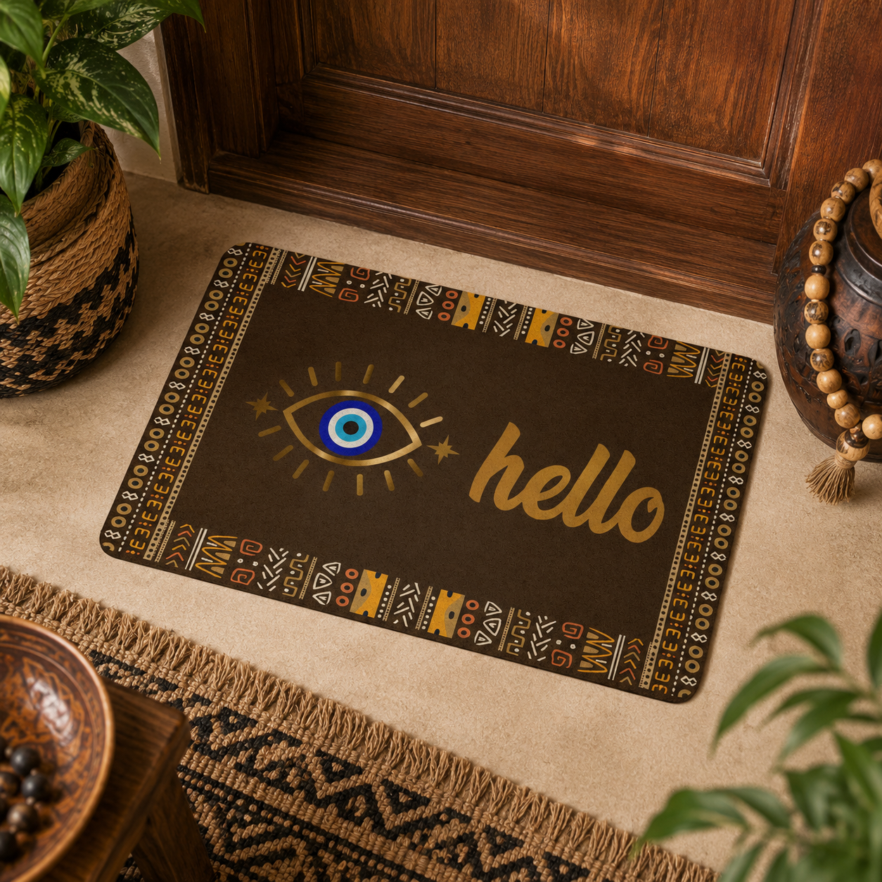 Evil Eye Hello Doormat