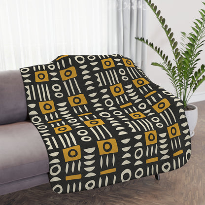 Mud Cloth Sherpa Blanket