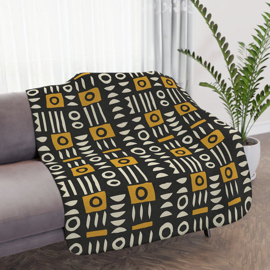Mud Cloth Sherpa Blanket