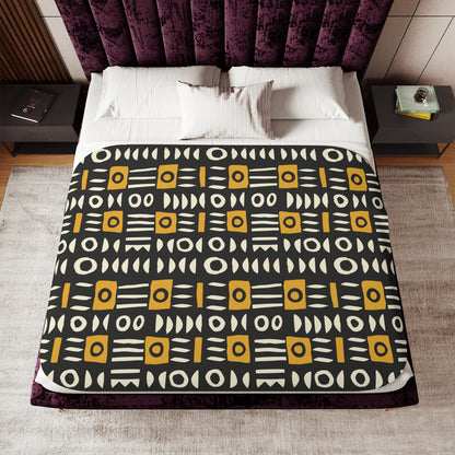Mud Cloth Sherpa Blanket