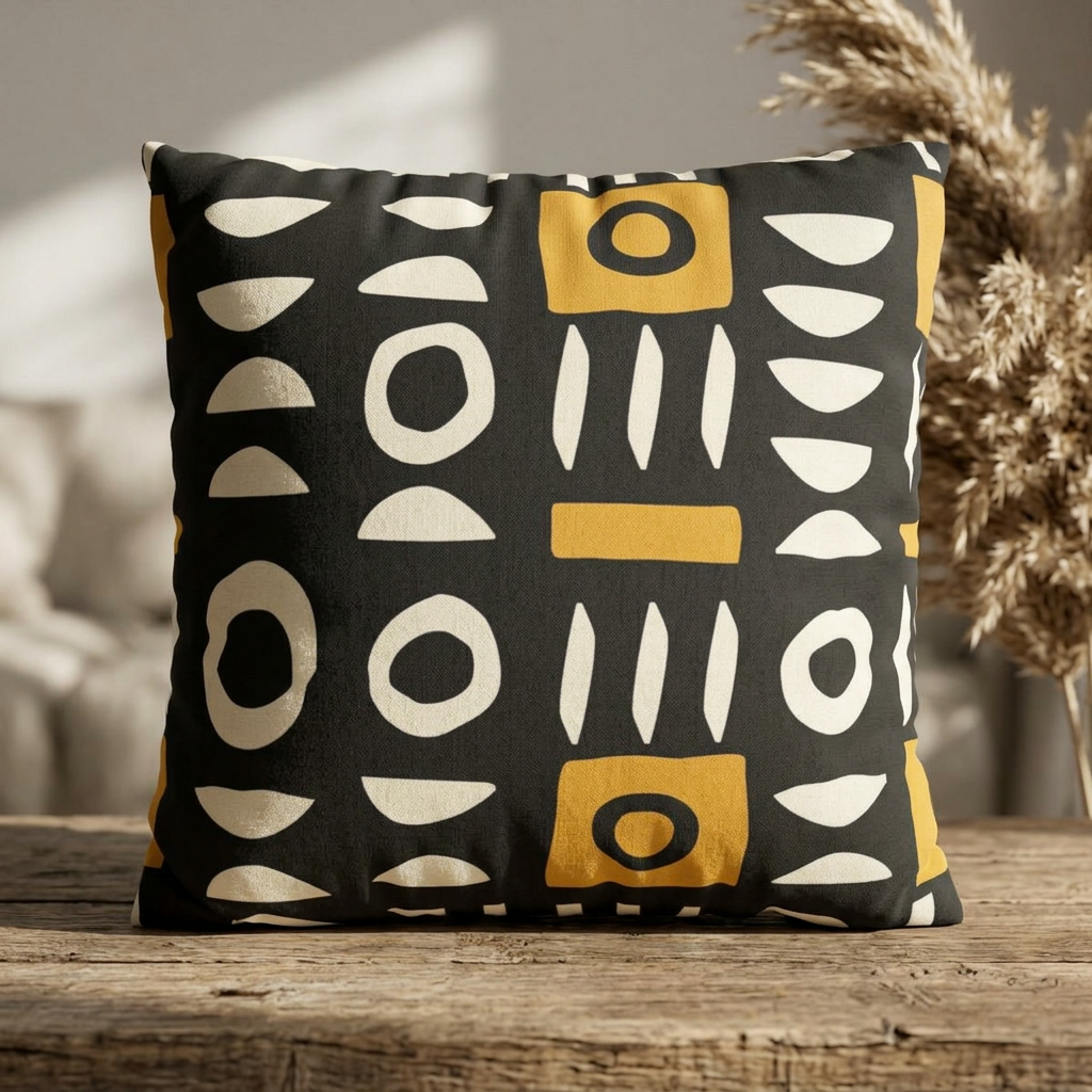Mudcloth Geometric Pillow Cover