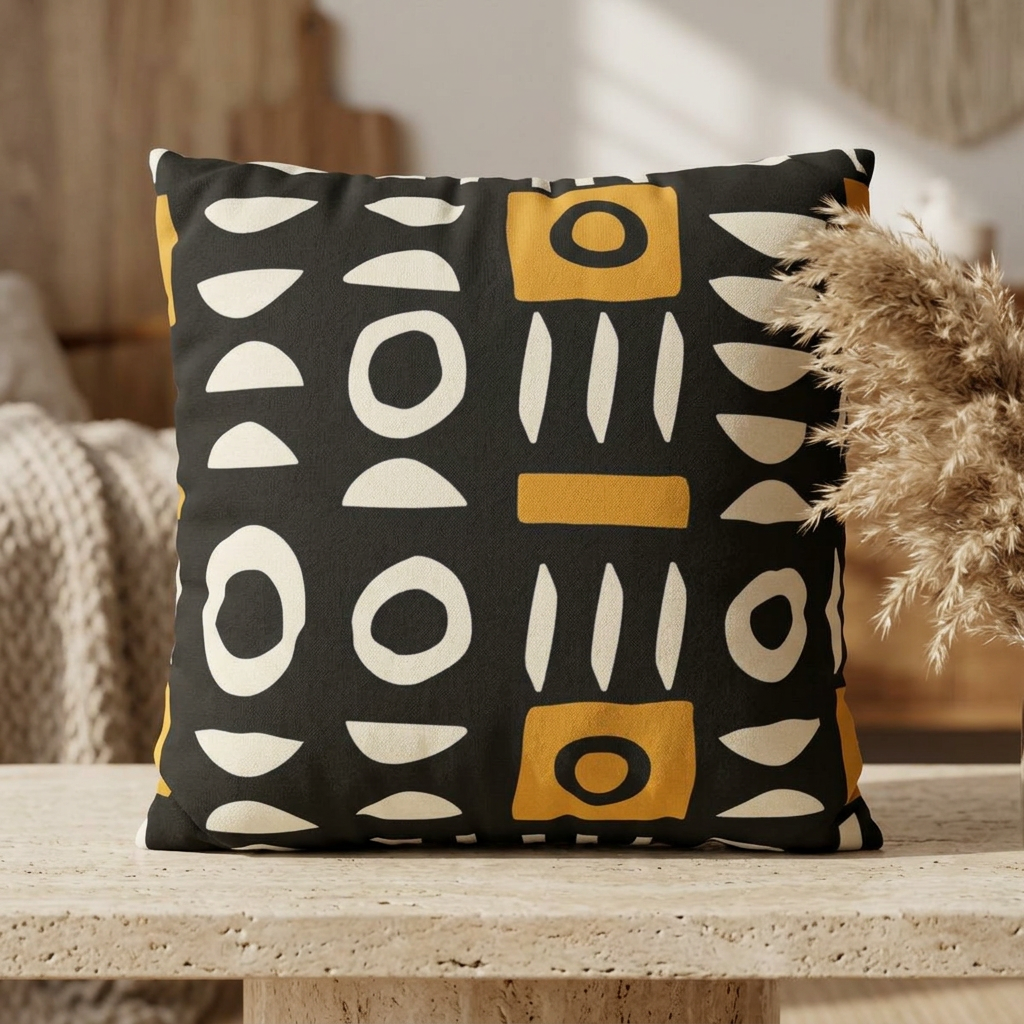 Mudcloth Geometric Pillow Cover