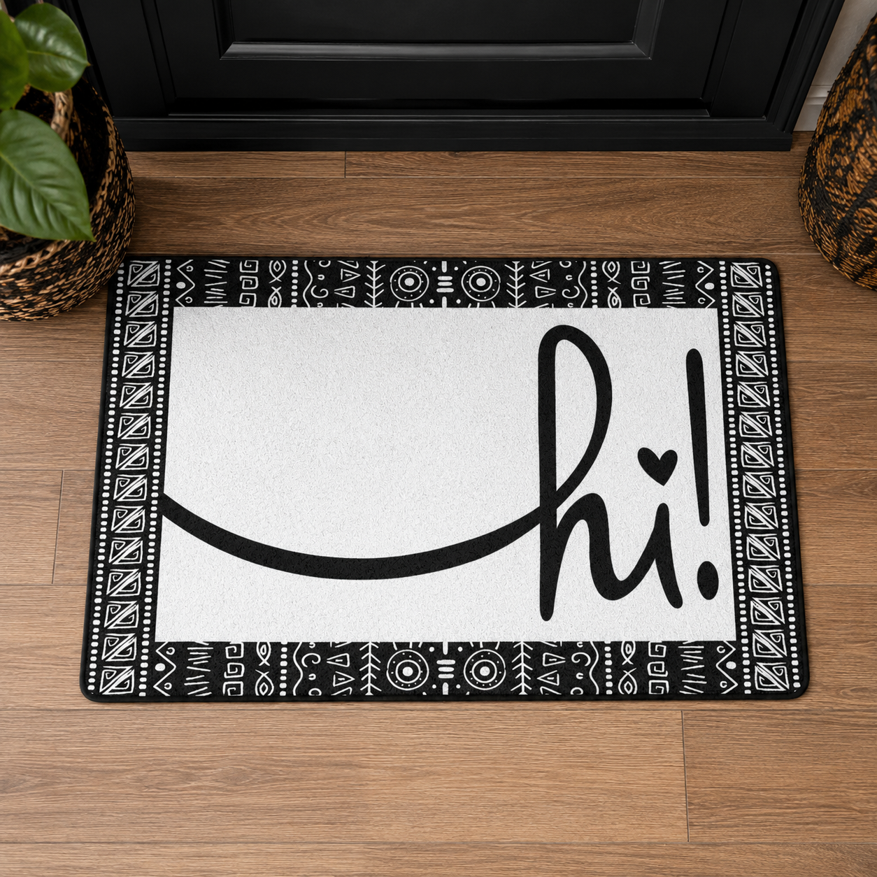 White Afro Boho Hi Doormat