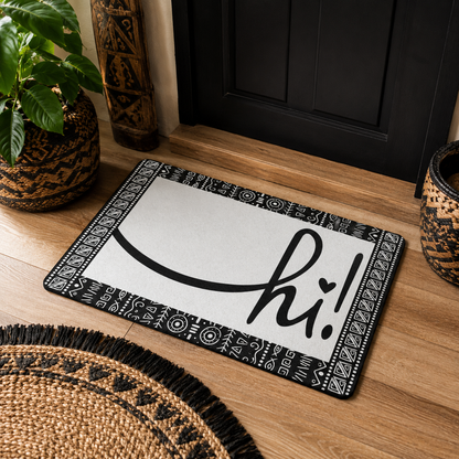 White Afro Boho Hi Doormat