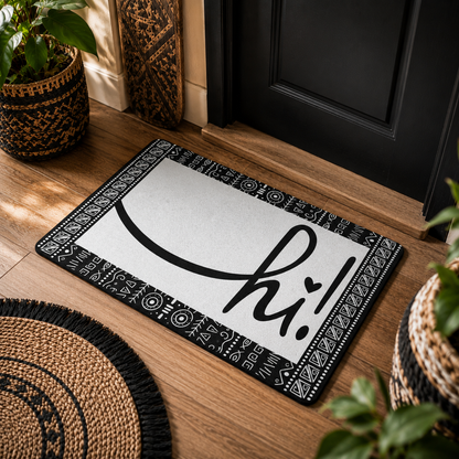 White Afro Boho Hi Doormat