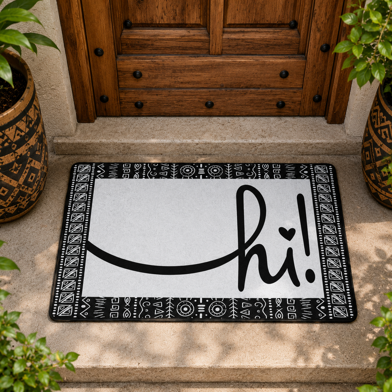 White Afro Boho Hi Doormat