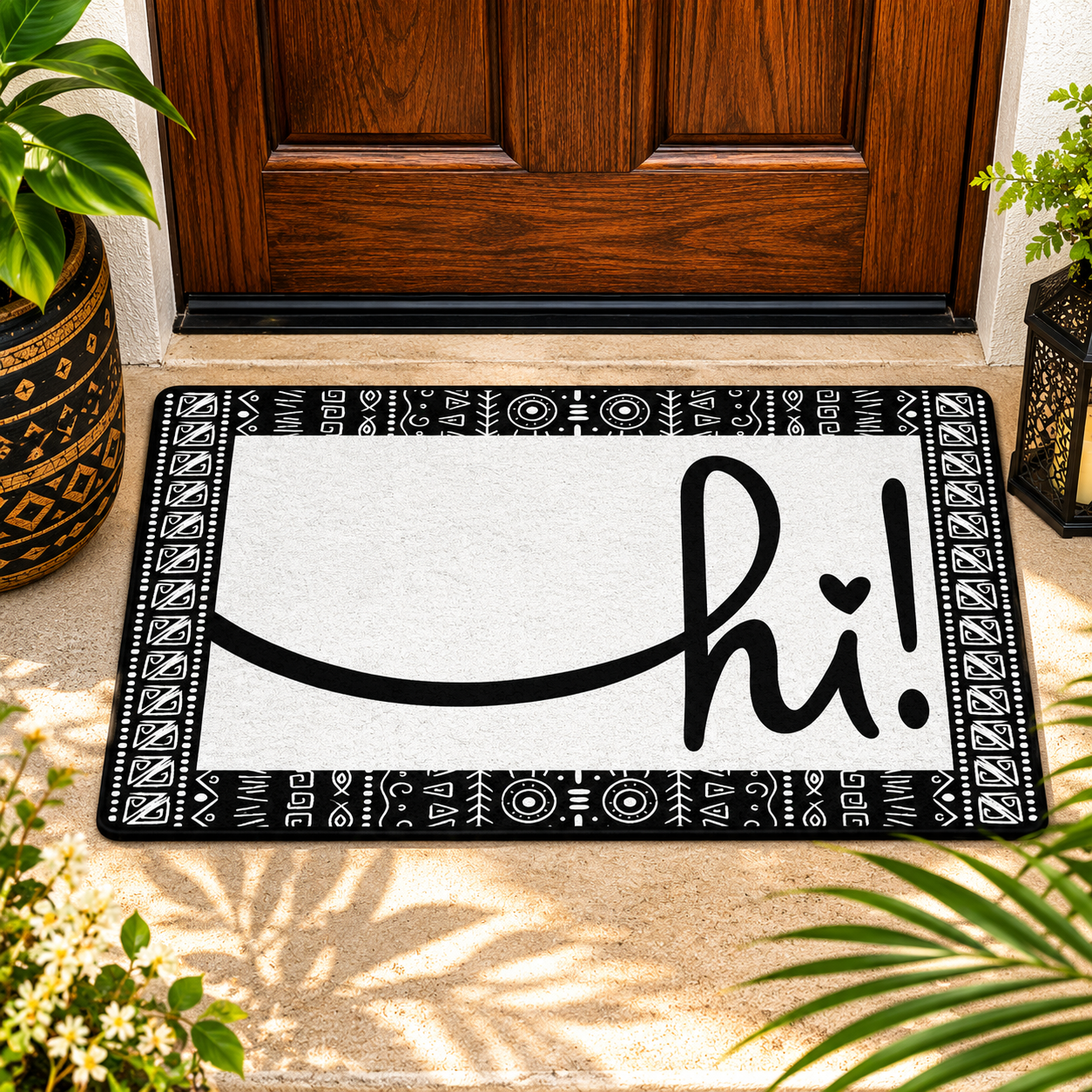 White Afro Boho Hi Doormat