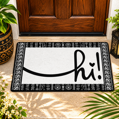 White Afro Boho Hi Doormat
