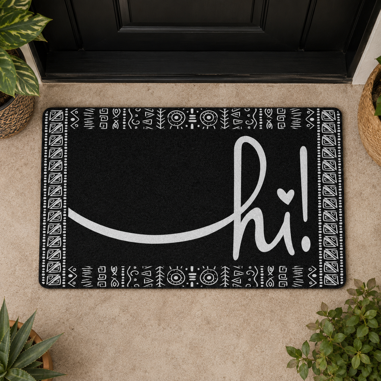 Black Afro Boho Hi Doormat