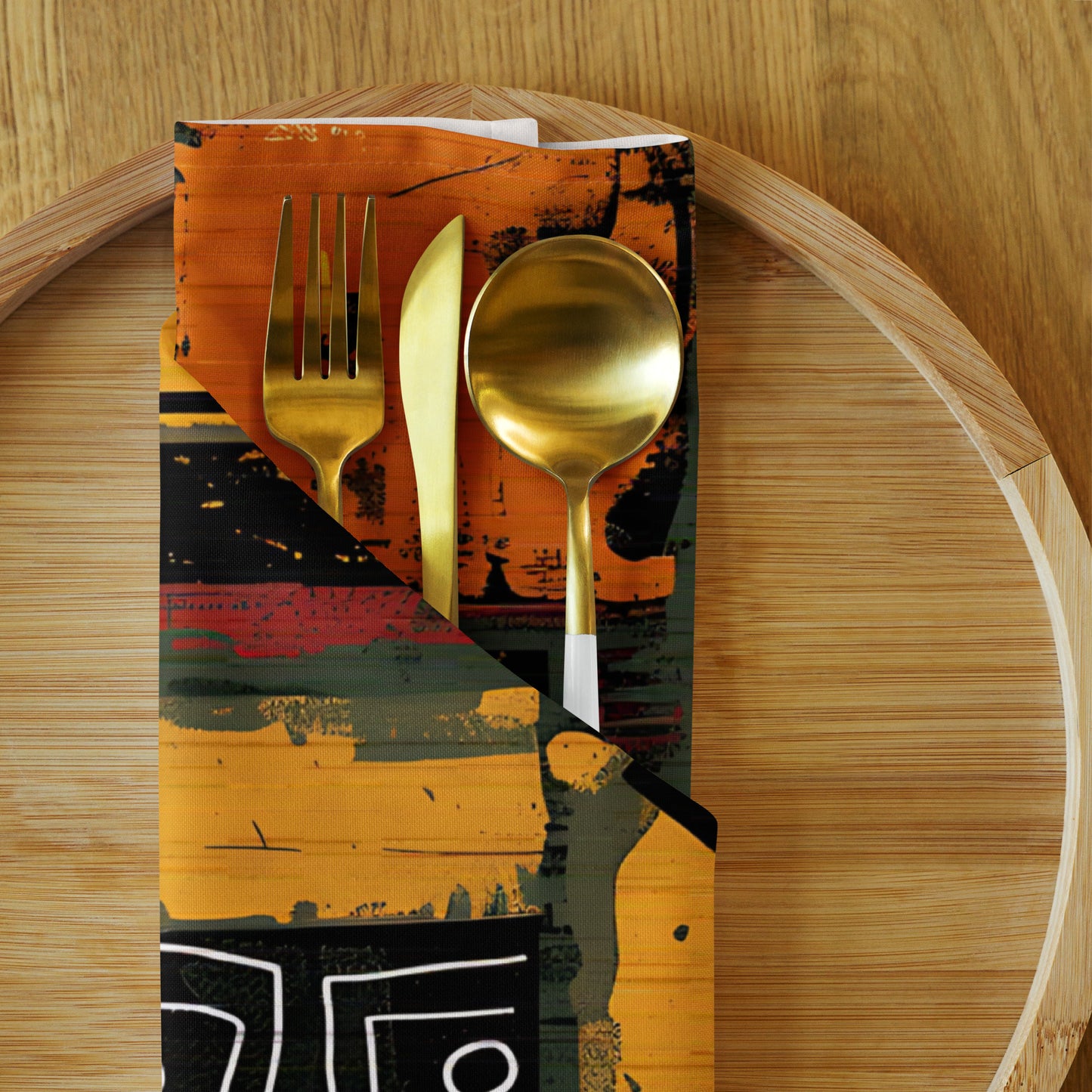 African Art Tribal Print Cloth Napkins Set of 4