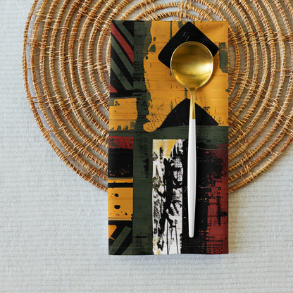 African Art Tribal Print Cloth Napkins Set of 4
