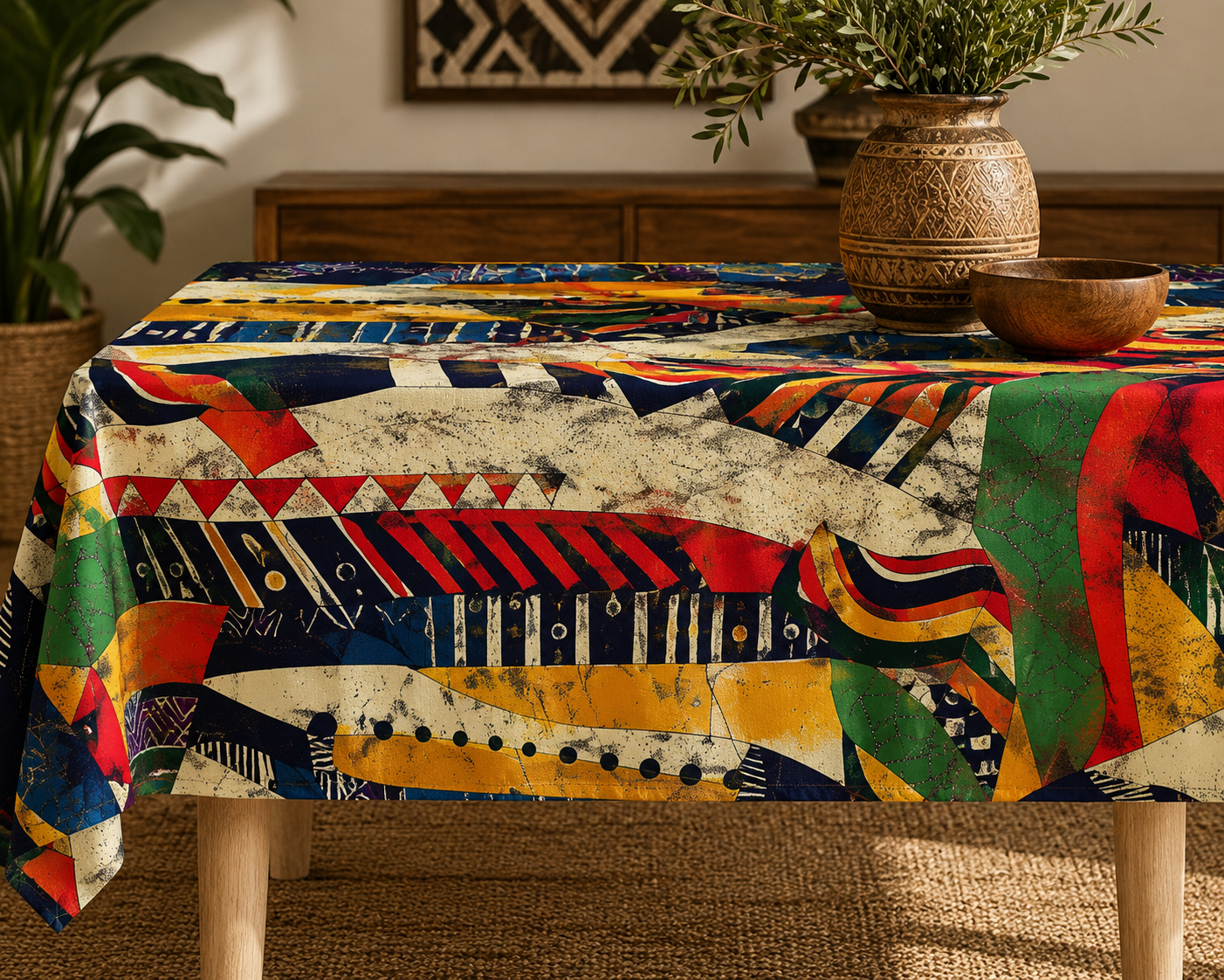Colorful African Tribal Tablecloth