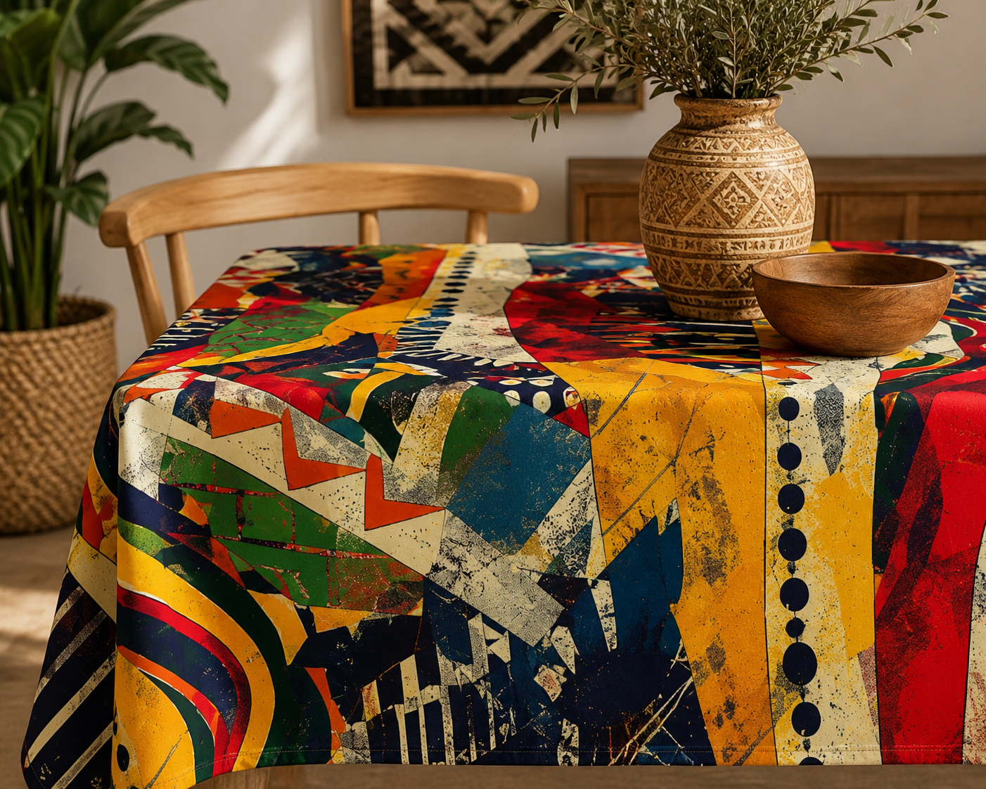 Colorful African Tribal Tablecloth