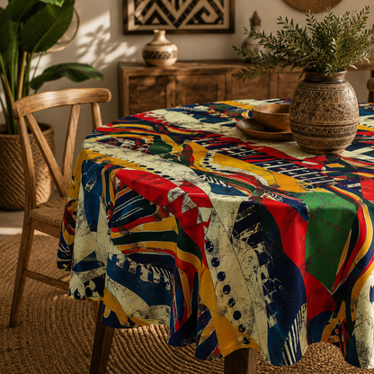 Colorful African Tribal Tablecloth