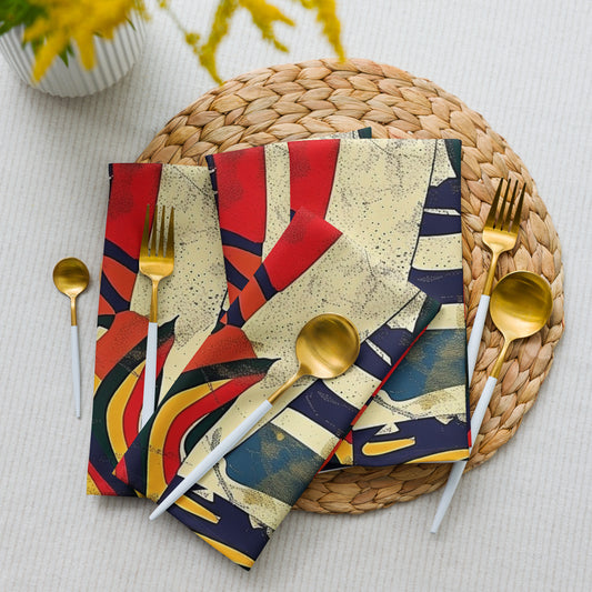 African Tribal Cloth Napkins Set