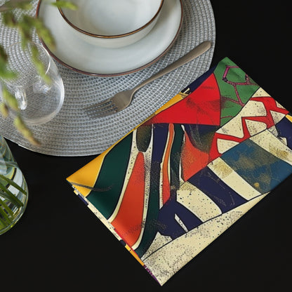 African Tribal Cloth Napkins Set