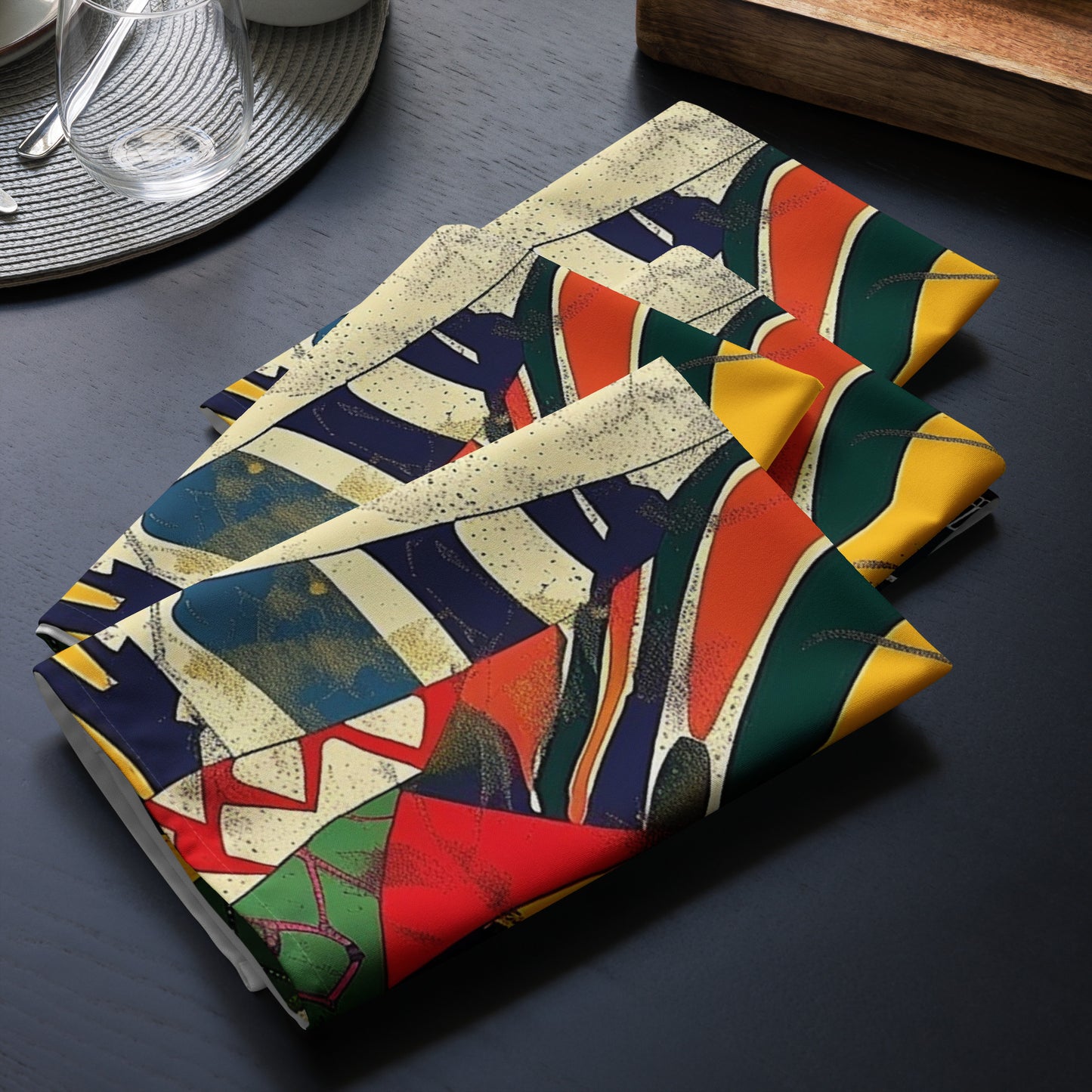 African Tribal Cloth Napkins Set