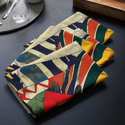 African Tribal Cloth Napkins Set