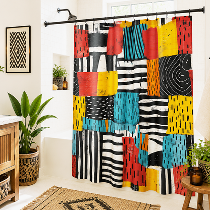 Abstract Tribal Shower Curtain