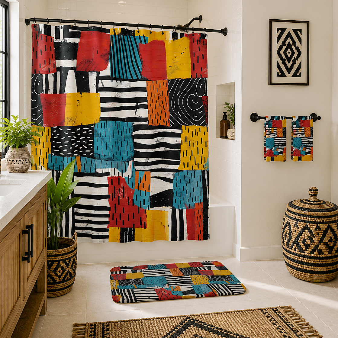 Abstract Tribal Shower Curtain