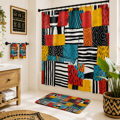 Abstract Tribal Shower Curtain