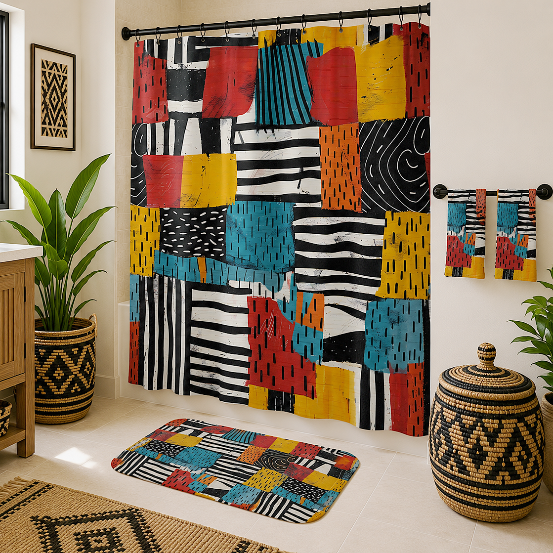 Abstract Tribal Shower Curtain