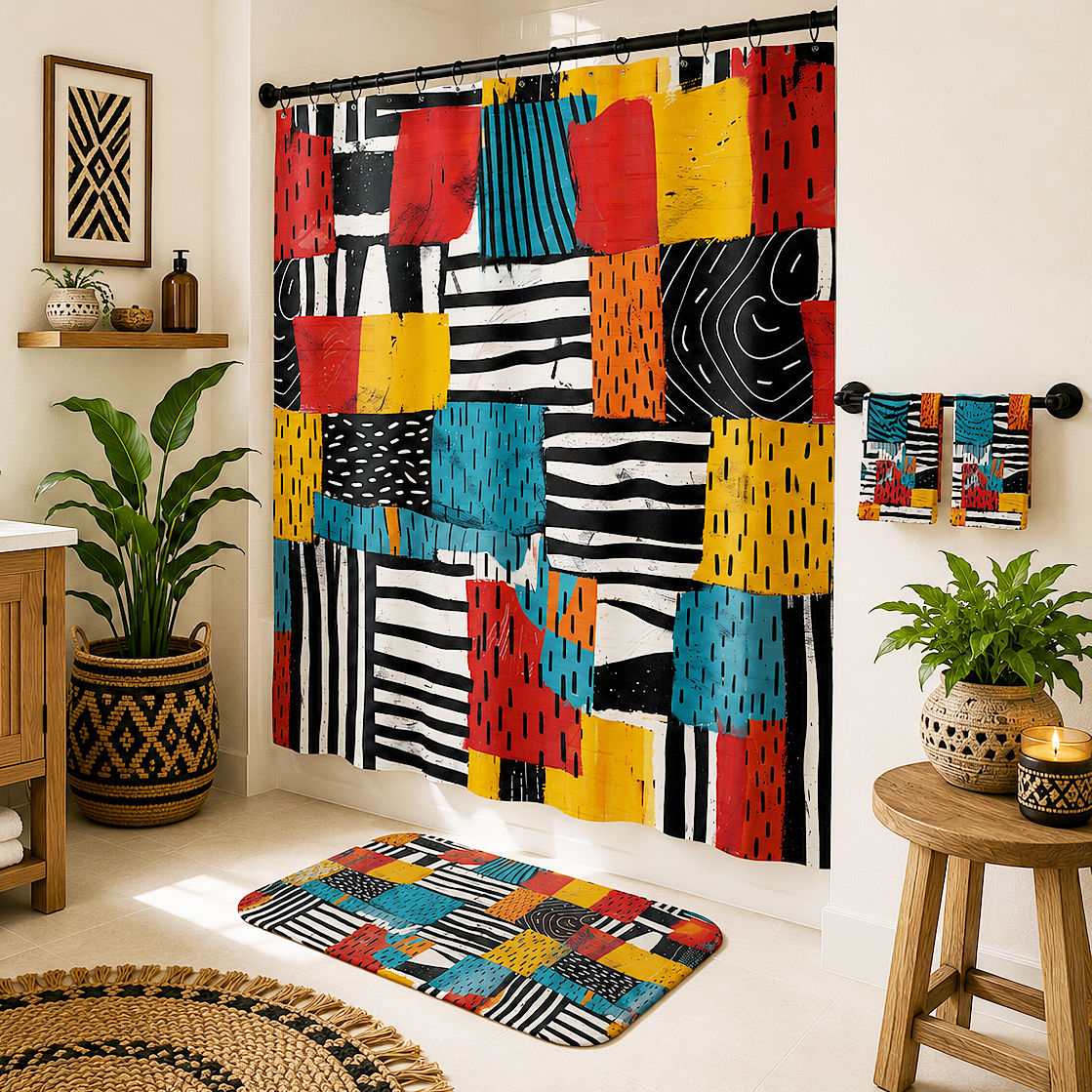 Abstract Tribal Shower Curtain