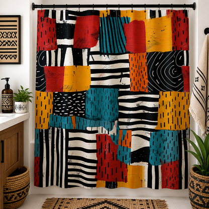 Abstract Tribal Shower Curtain