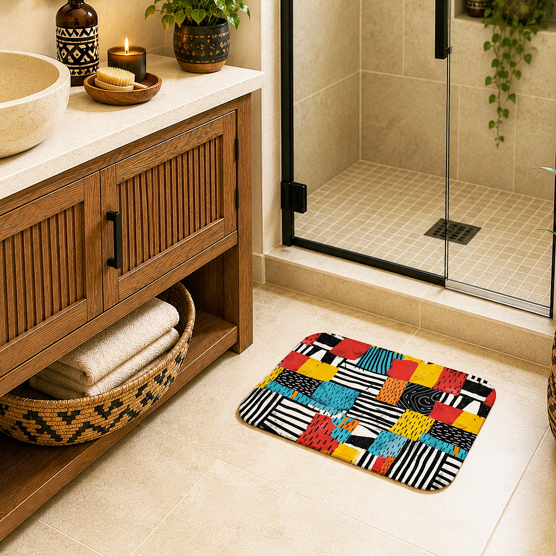 Abstract Tribal Bath Mat