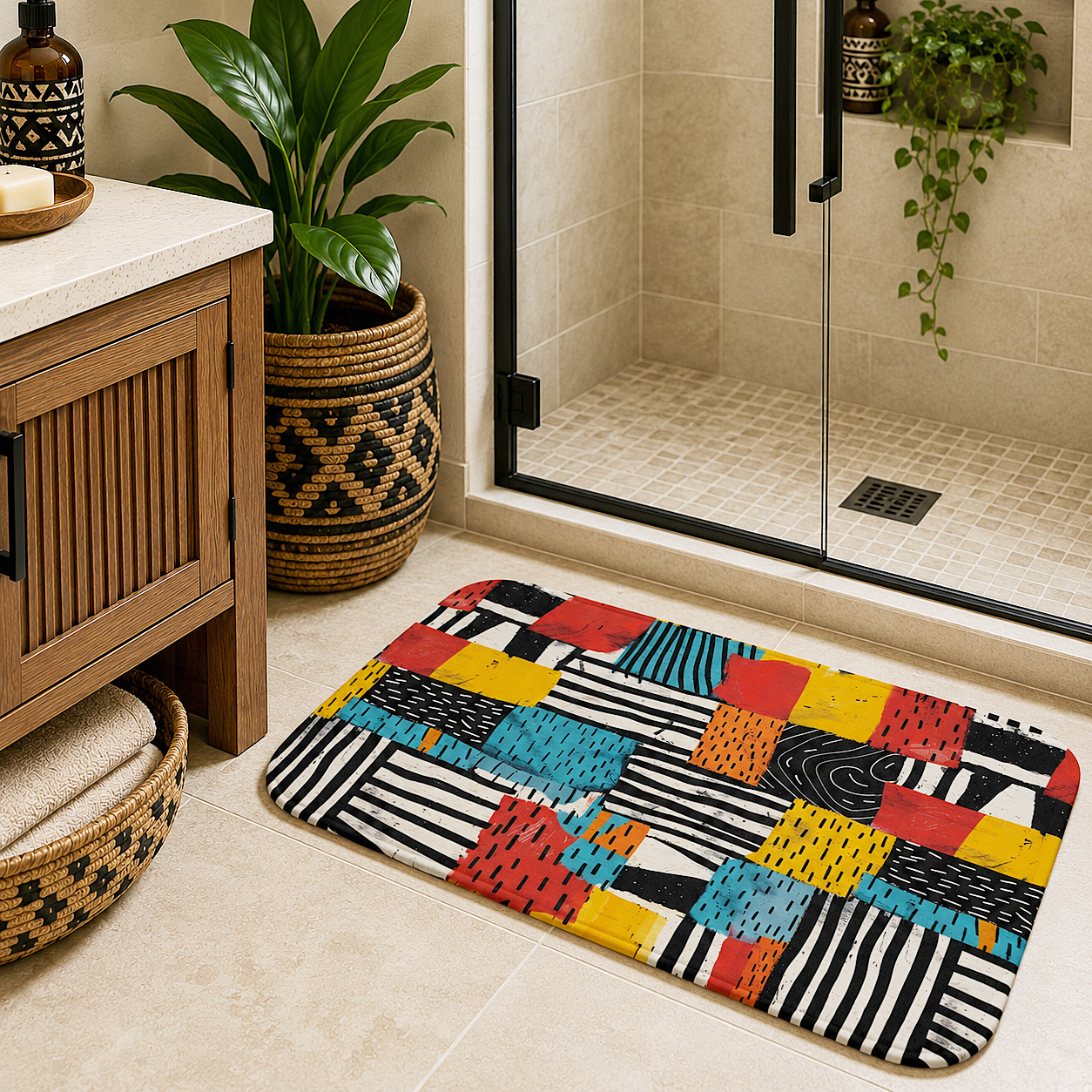 Abstract Tribal Bath Mat