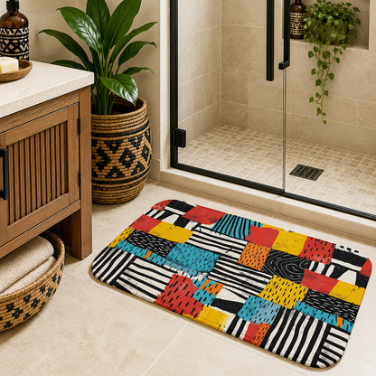 Abstract Tribal Bath Mat