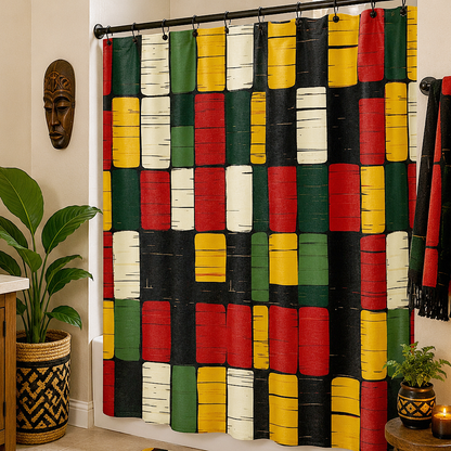 African Kente Pattern Shower Curtain