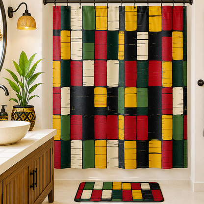 African Kente Pattern Shower Curtain