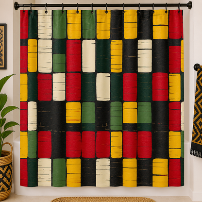 African Kente Pattern Shower Curtain