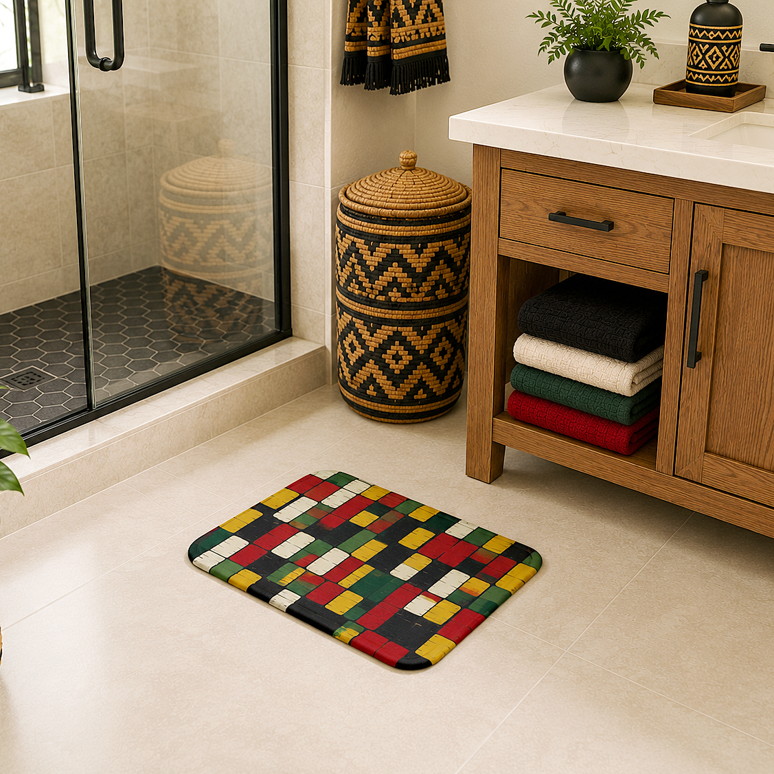 African Kente Bath Mat