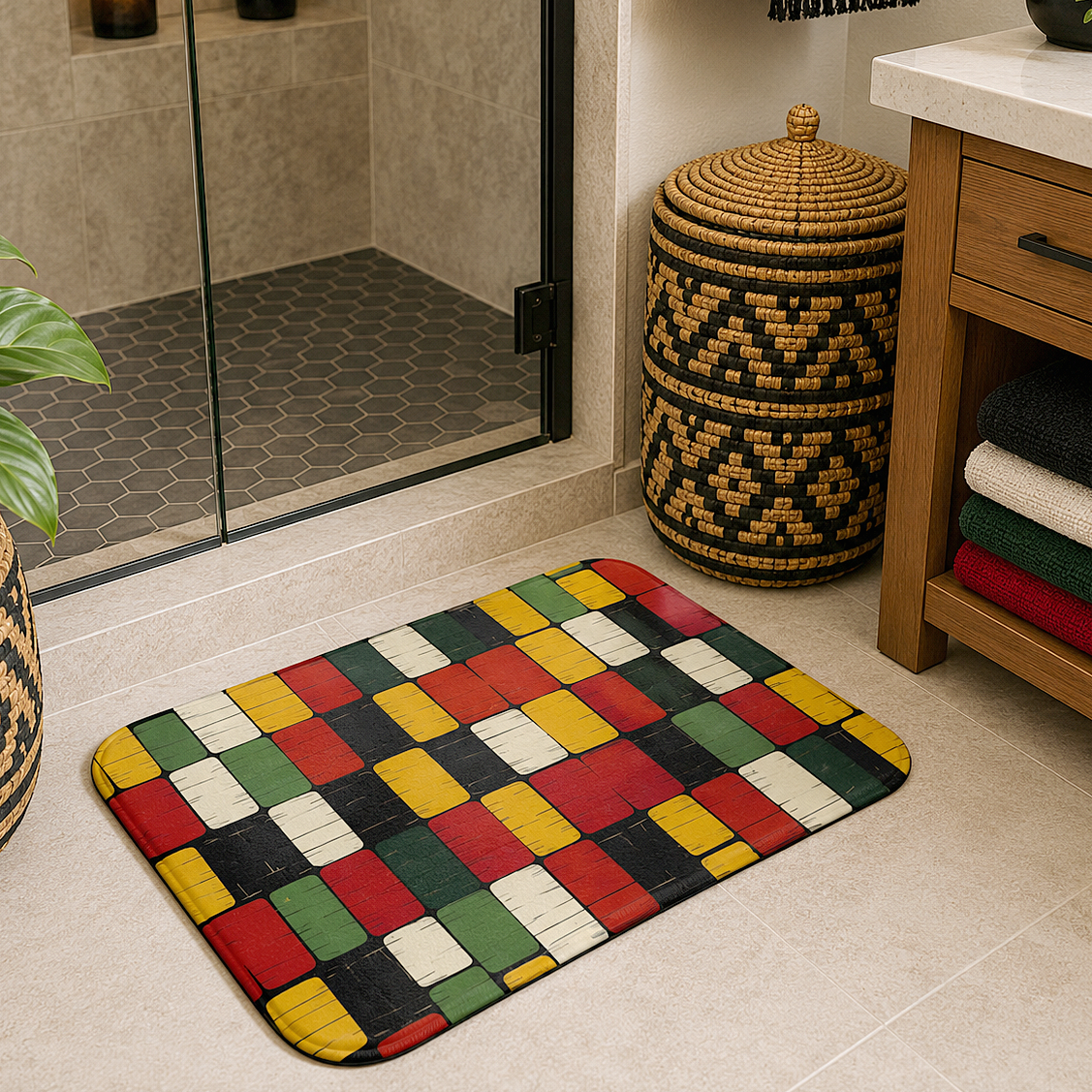 African Kente Bath Mat