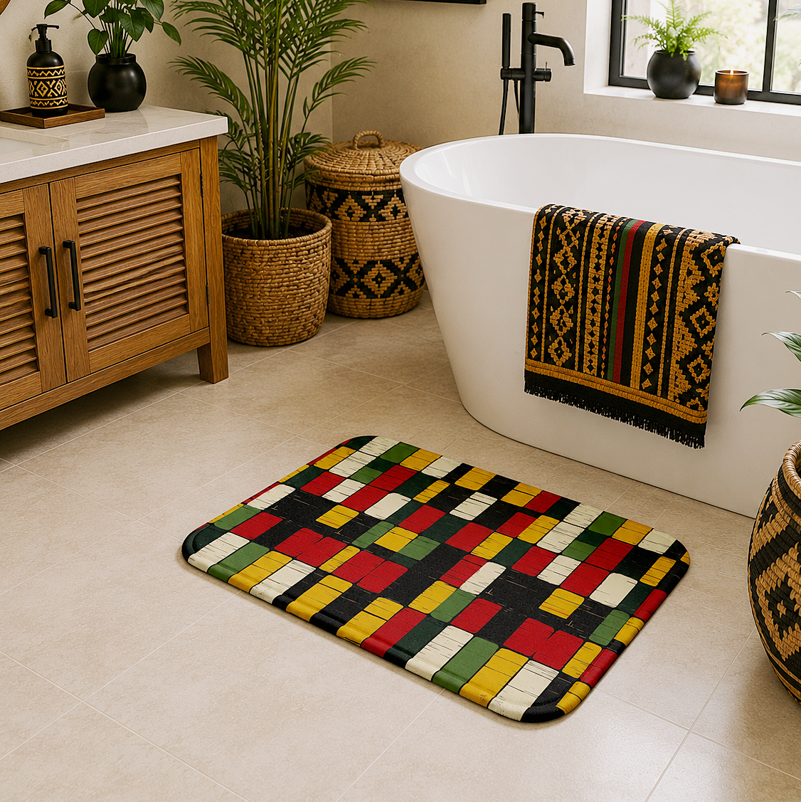 African Kente Bath Mat