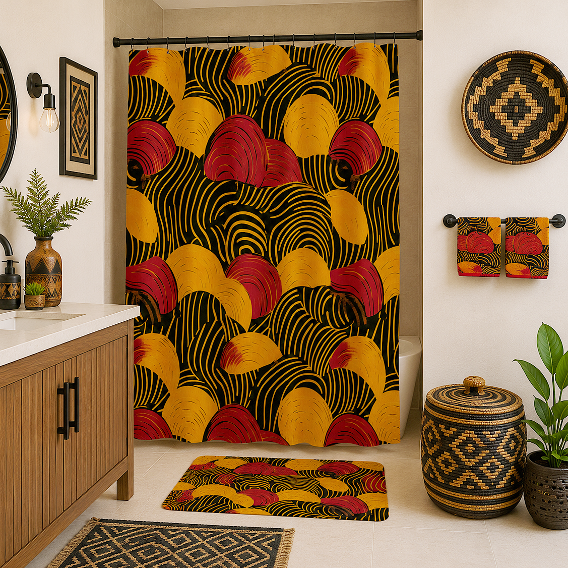 African Tribal Print Shower Curtain