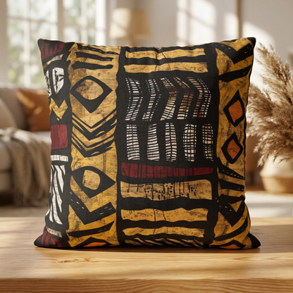 African Tribal Art Pillow Cover