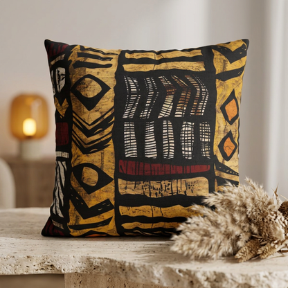 African Tribal Art Pillow Cover