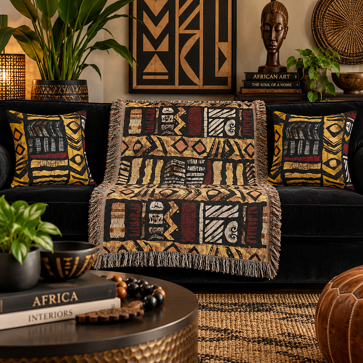 African Tribal Art Pillow Cover