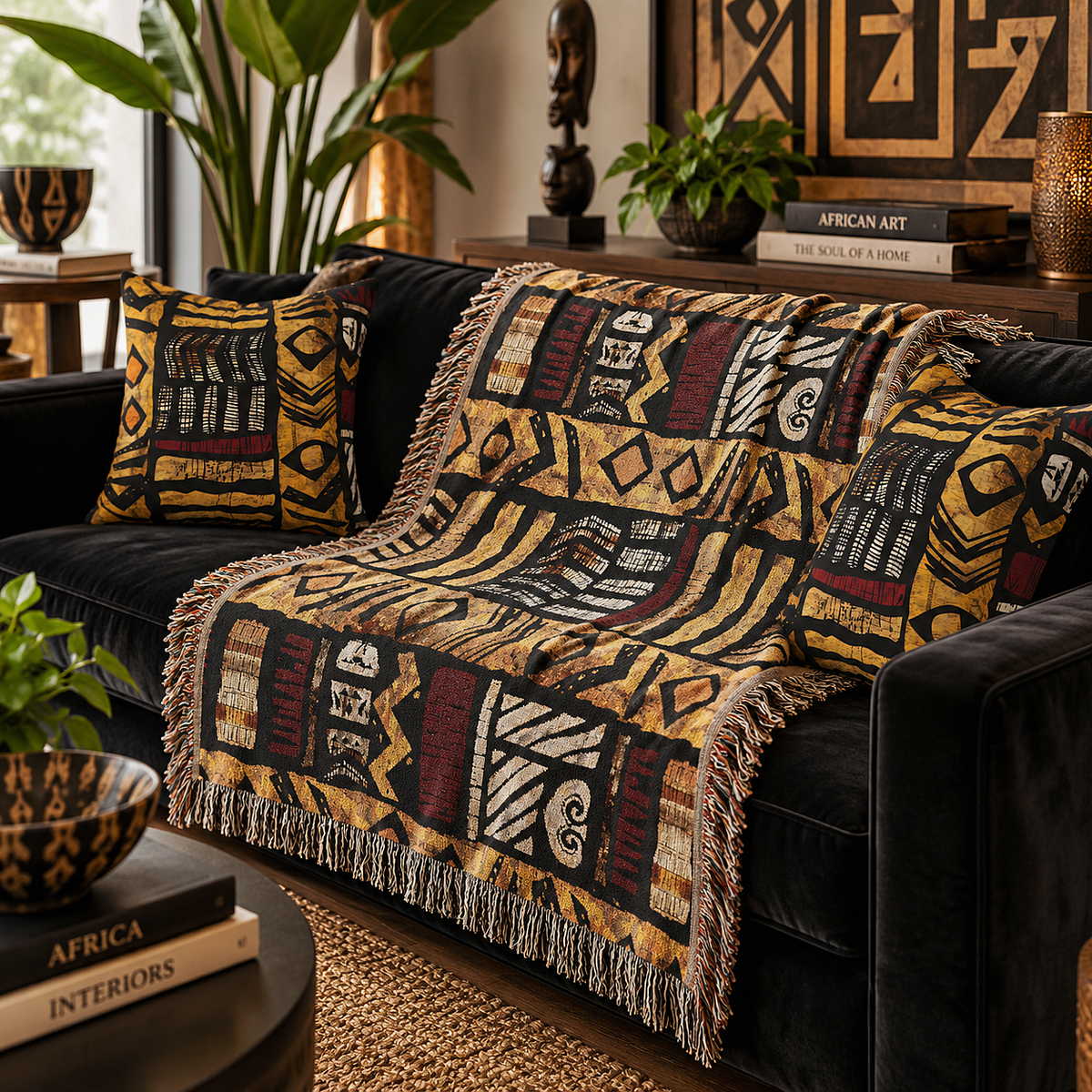 African Tribal Art Pillow Cover