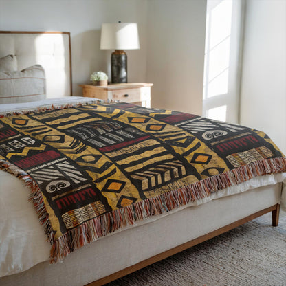 African Tribal Art Woven Blanket